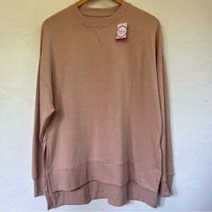 NWT Flirtitude Active Light Peach Hi Low Hem Pullover Sweatshirt Size medium